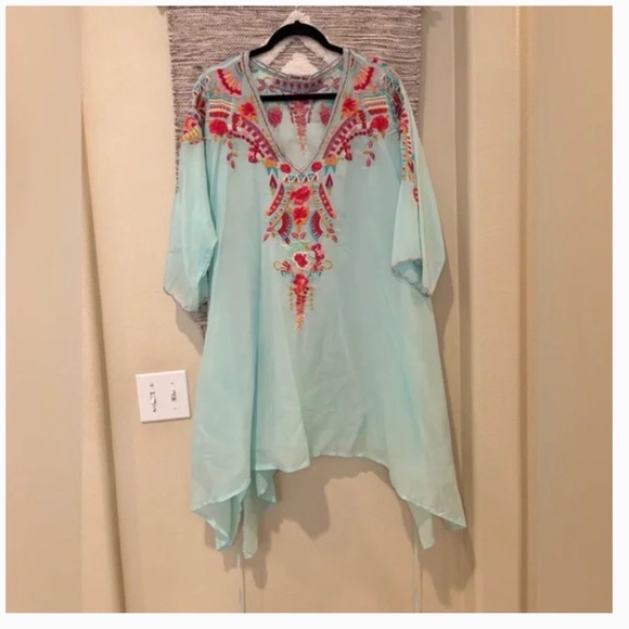 Johnny Was Boho Cleopatra Asymmetrical Tunic top - Picture 2 of 5